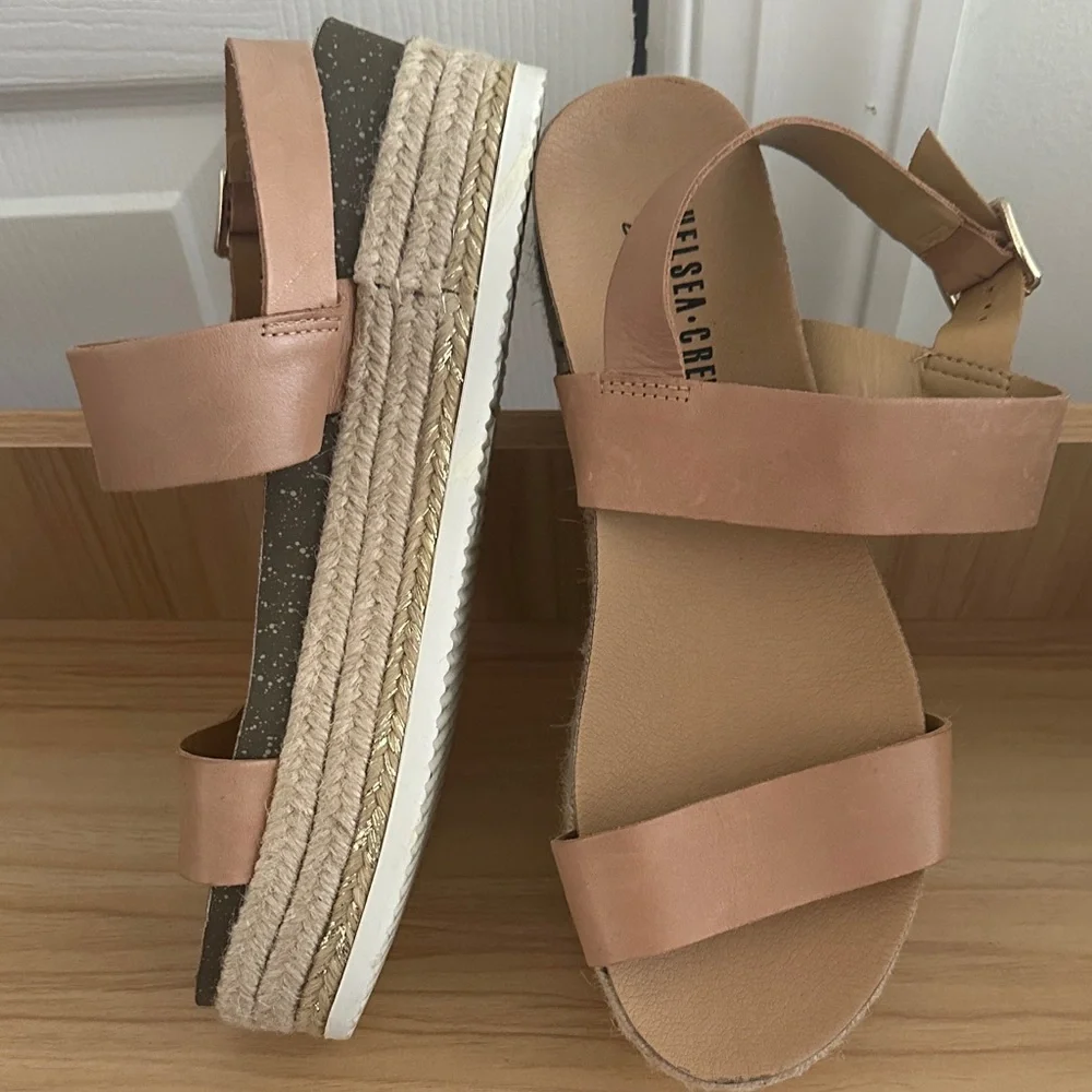 🌴🤎Chelsea Crew Tan Platform Espadrille Sandals•Size 8🤎🌴